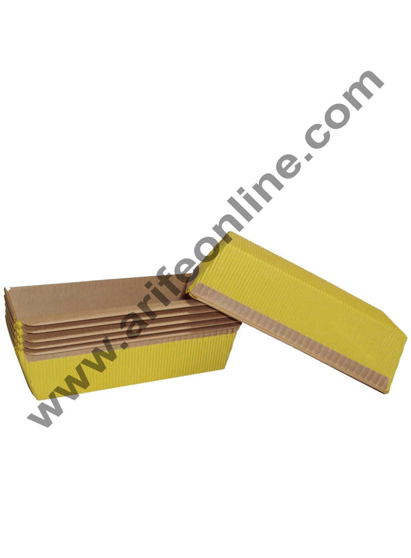 Novacart Bake & Serve Paper Baking Mould By Cake Decor - Plum Cake Mould Yellow 10 Pcs