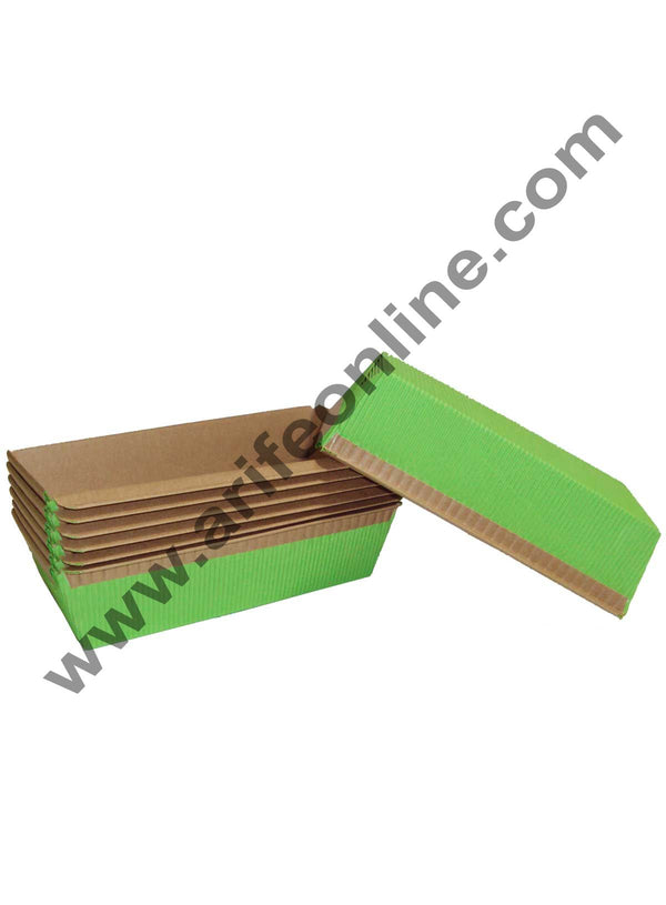 Novacart Bake & Serve Paper Baking Mould By Cake Decor - Plum Cake Mould Green 10 Pcs