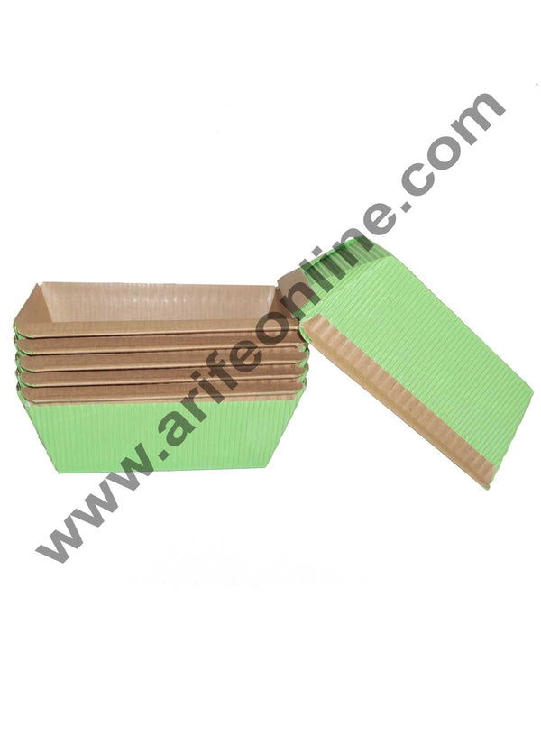 Novacart Bake & Serve Paper Baking Mould By Cake Decor - Plum Cake Mould Green 10 Pcs