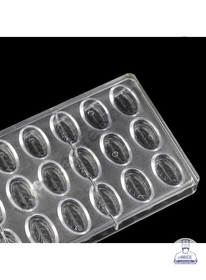 Cake Decor 24 Cavity Veined Leaf Shaped Polycarbonate Chocolate Mould SB-1032