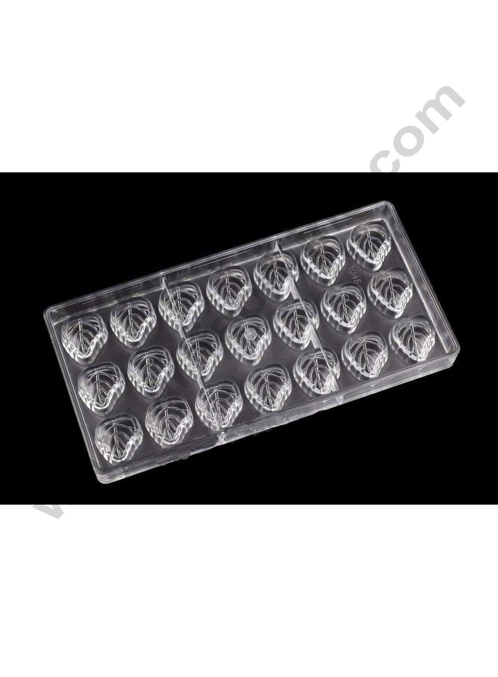 Cake Decor 21 Cavity Leaf Shaped Polycarbonate Chocolate Mould SB-1046