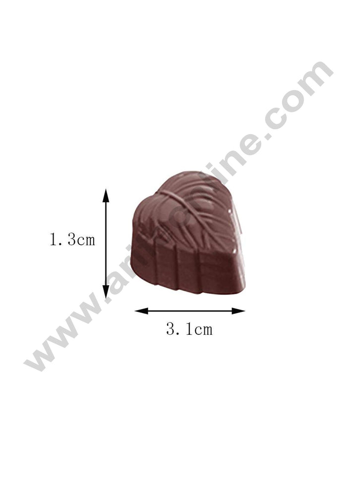 Cake Decor 21 Cavity Leaf Shaped Polycarbonate Chocolate Mould SB-1046