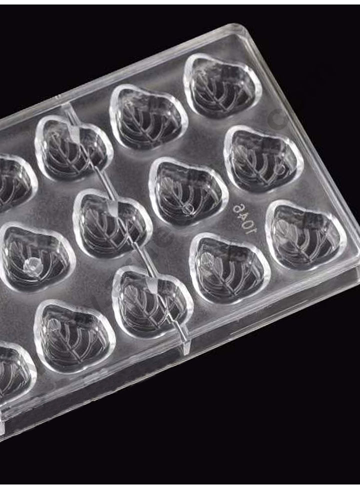 Cake Decor 21 Cavity Leaf Shaped Polycarbonate Chocolate Mould SB-1046