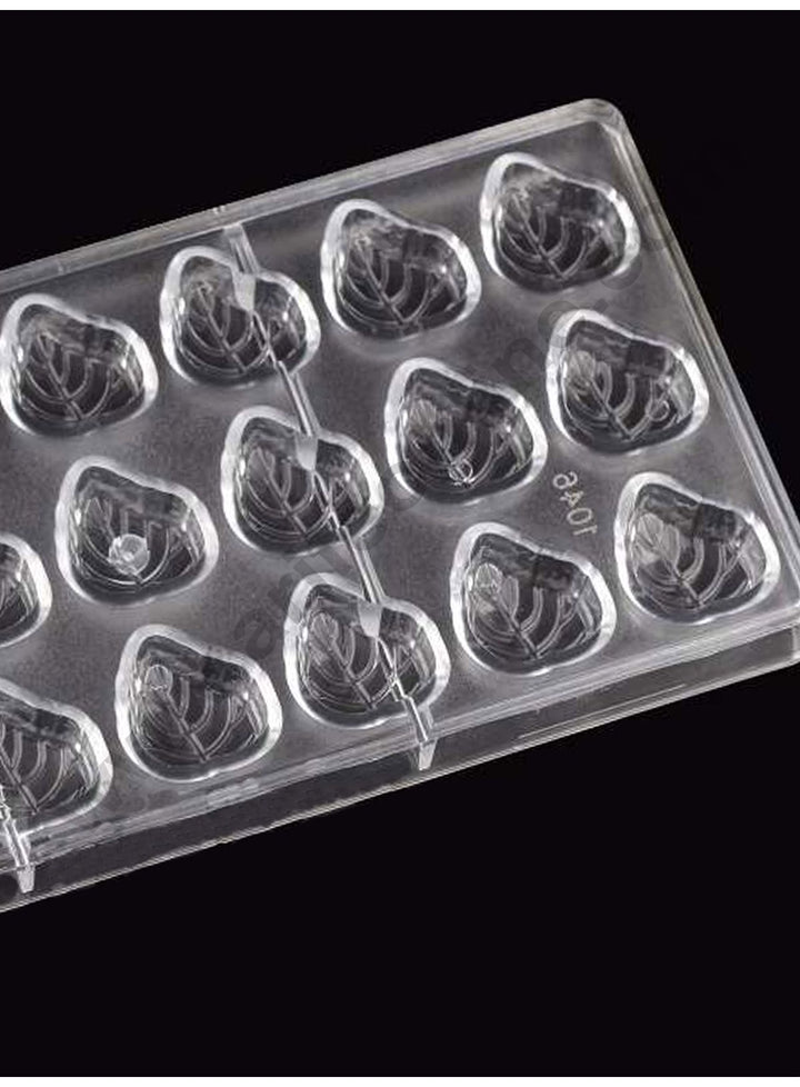 Cake Decor 21 Cavity Leaf Shaped Polycarbonate Chocolate Mould SB-1046