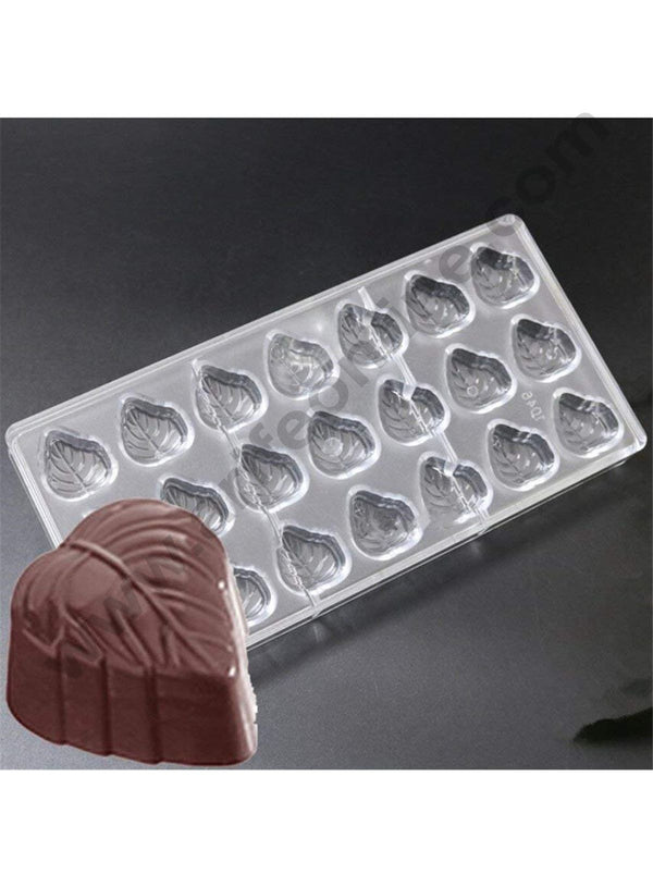 Cake Decor 21 Cavity Leaf Shaped Polycarbonate Chocolate Mould SB-1046