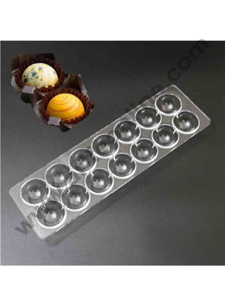 Cake Decor Polycarbonate 14 Cavities Plain Ball Shape Chocolate Shunda Mold