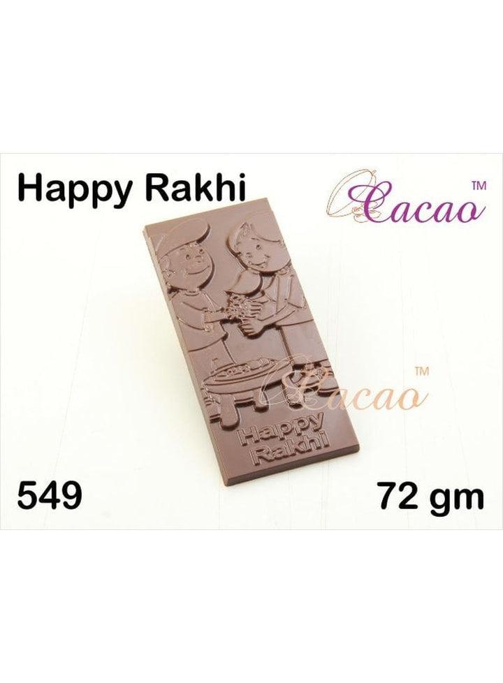 Cake Decor 3 Cavity PVC Chocolate mould Happy Happy Rakhi (1pcs pack)