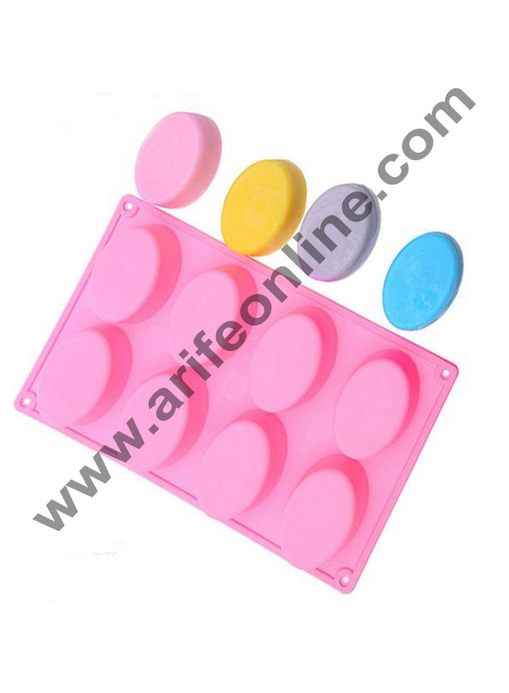 Cake Decor 8 Cavity Silicone Half Egg Shape easter moulds for Soaps Chocolate Jelly Desserts All Purpose Baking Mould (Soap Weight Approx: 70 Grams Per Cavity)