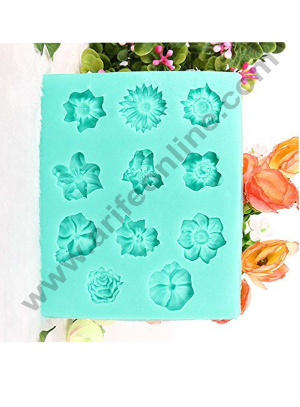 11 cavity Flowers Silicone Fondant mould