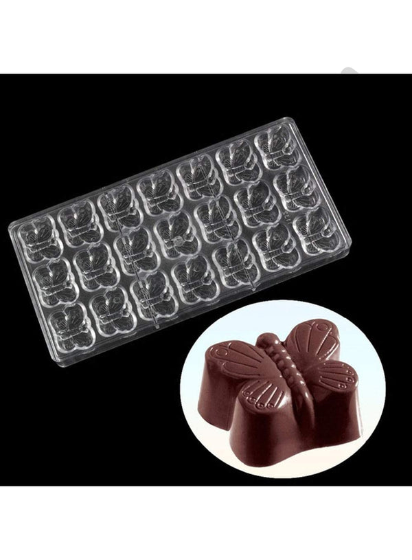 Cake Decor 21 Cavity Butterfly Shaped Polycarbonate Chocolate Mould SB-1132