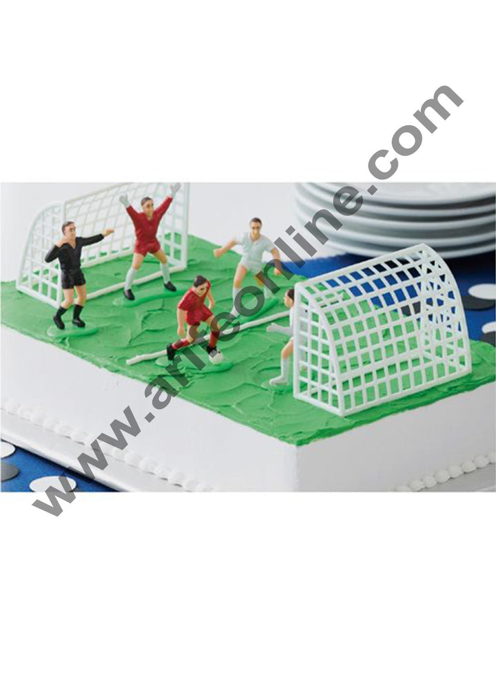 Cake Decor Football / Soccer Cake Topper Set of 6, Multi-color