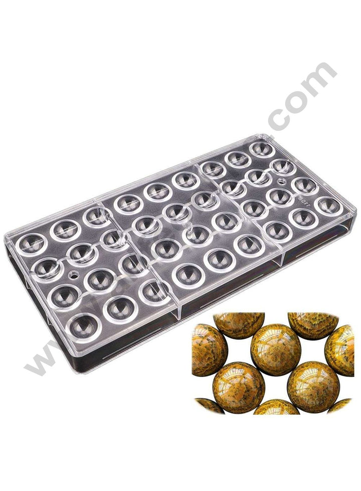 Cake Decor 36 Cavity Half Round Shaped Polycarbonate Chocolate Mould SB-1158