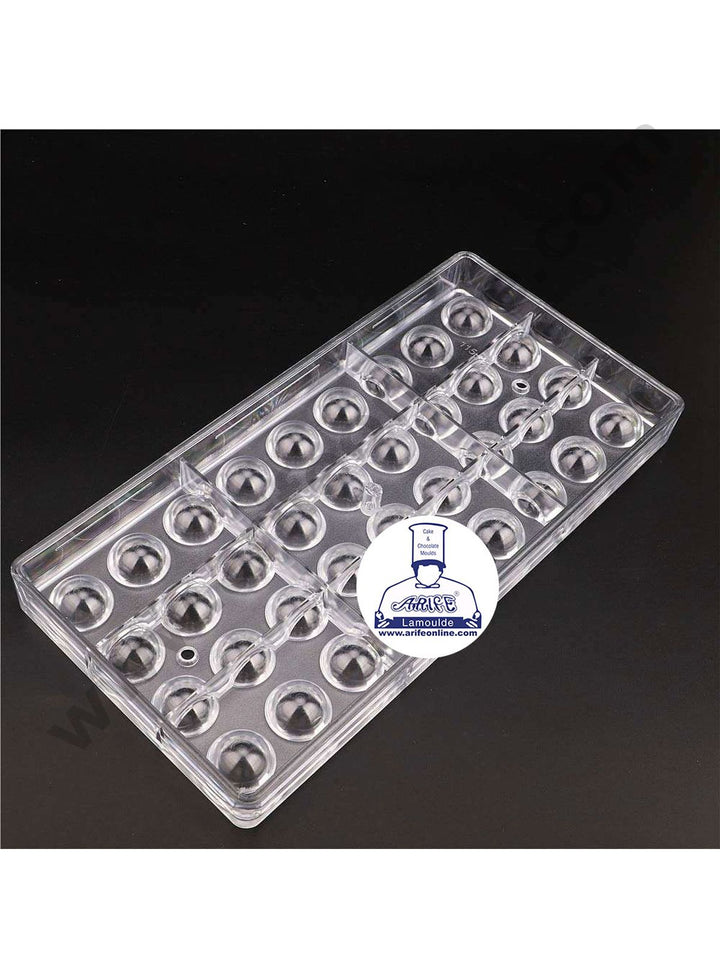 Cake Decor 36 Cavity Half Round Shaped Polycarbonate Chocolate Mould SB-1158