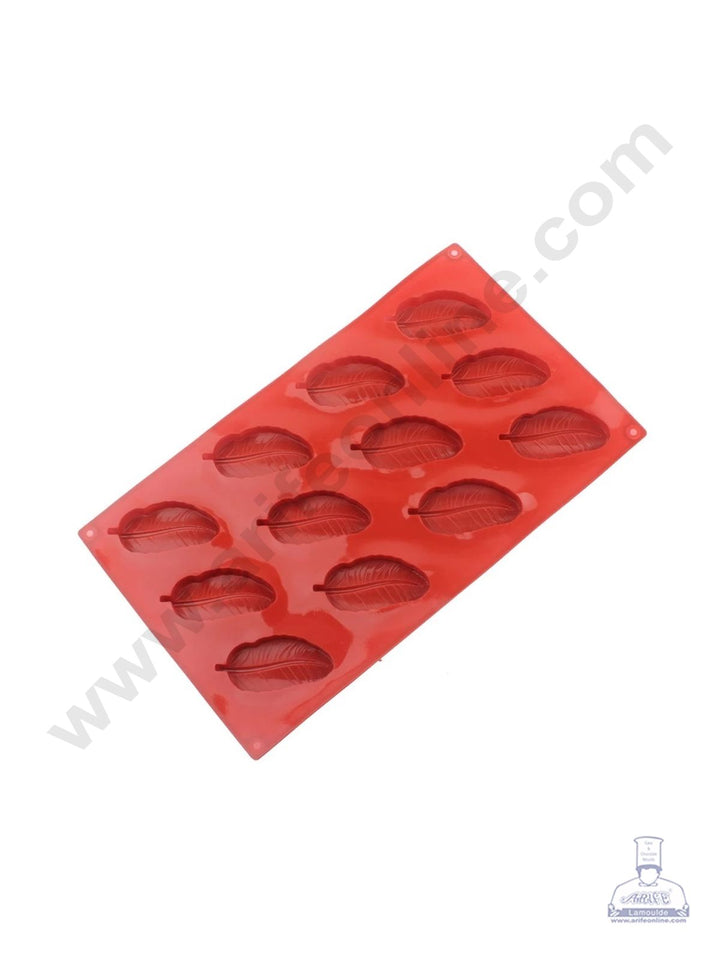 Cake Decor 12 Cavity Silicon Feather Mould Baking Chocolate Cake (SBSM-836)