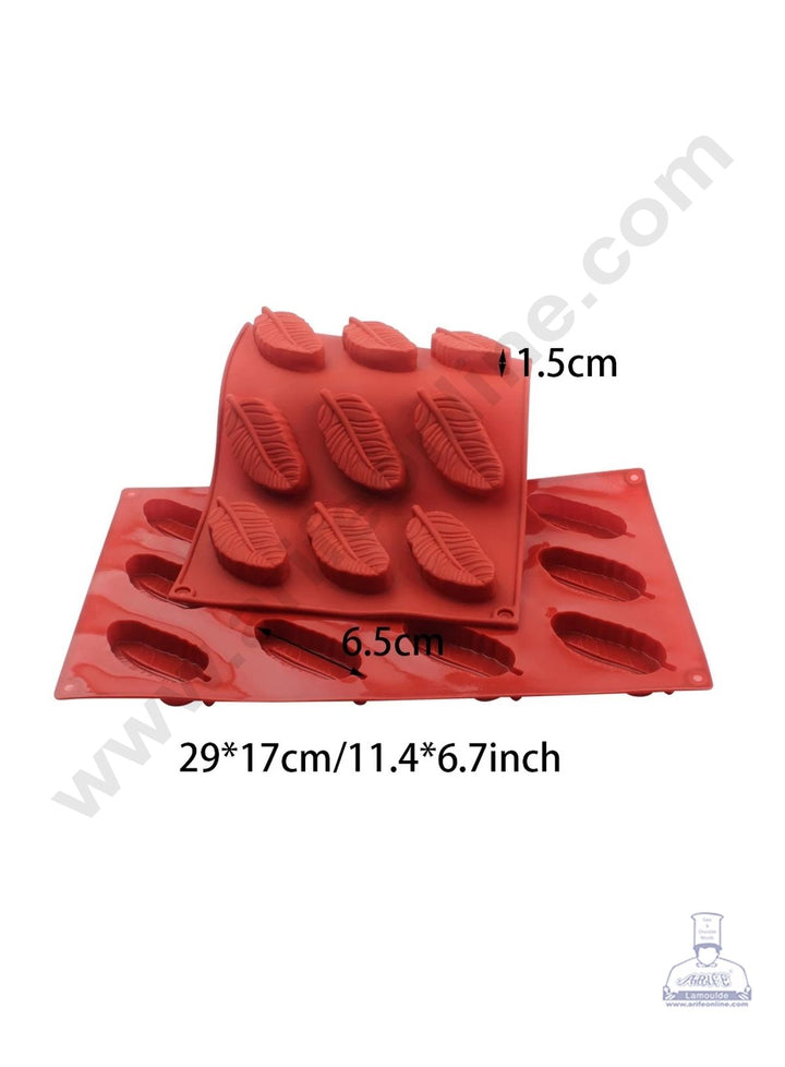 Cake Decor 12 Cavity Silicon Feather Mould Baking Chocolate Cake (SBSM-836)