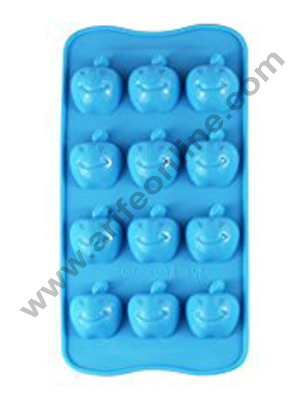 Cake Decor Silicon 12 Cavity Smiley Apple Shape Design Chocolate Mould Ice, Jelly Candy Mould