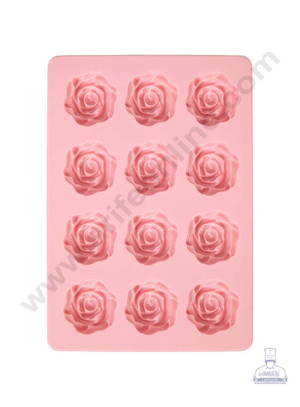 Cake Decor 12 Cavity Silicon Rose Mould Baking Chocolate Cake (SBSM-835)