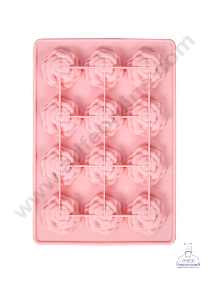 Cake Decor 12 Cavity Silicon Rose Mould Baking Chocolate Cake (SBSM-835)