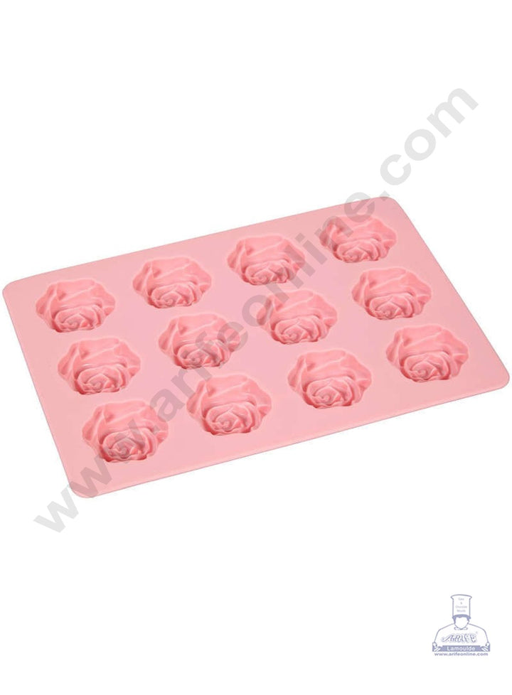 Cake Decor 12 Cavity Silicon Rose Mould Baking Chocolate Cake (SBSM-835)