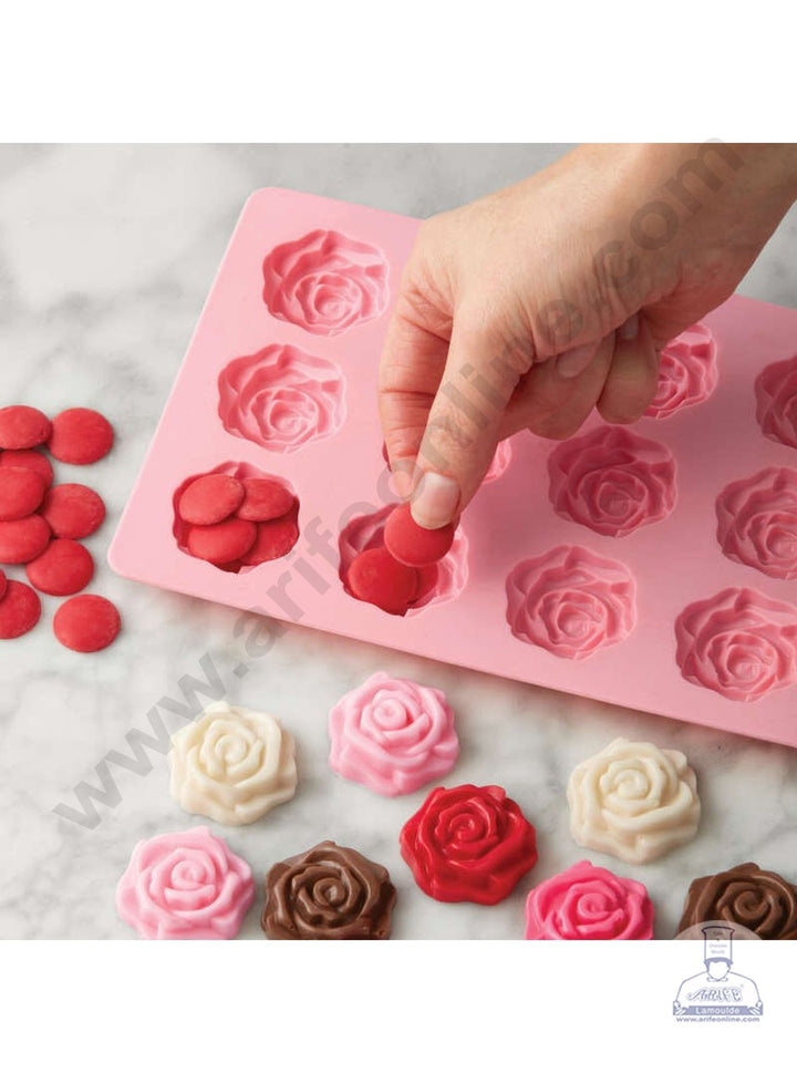 Cake Decor 12 Cavity Silicon Rose Mould Baking Chocolate Cake (SBSM-835)