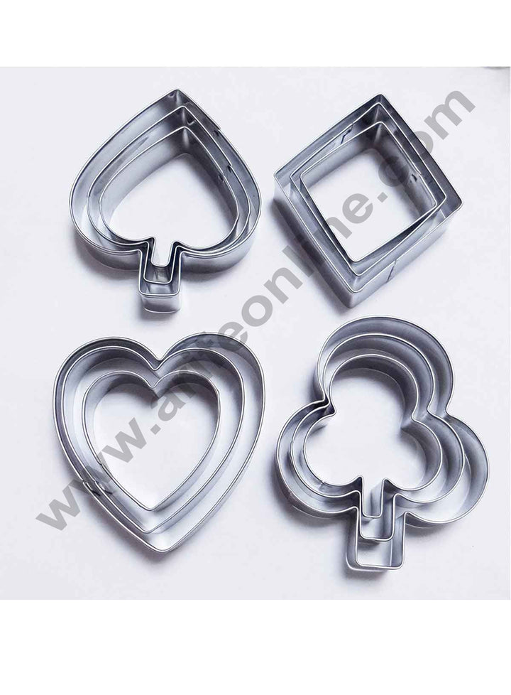 12 pcs Club Diamond Heart Spade Cookie Cutter