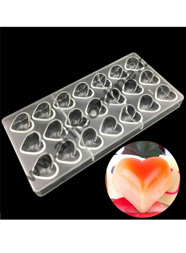 Cake Decor 21 Cavity Heart Shape Polycarbonate Chocolate Mould