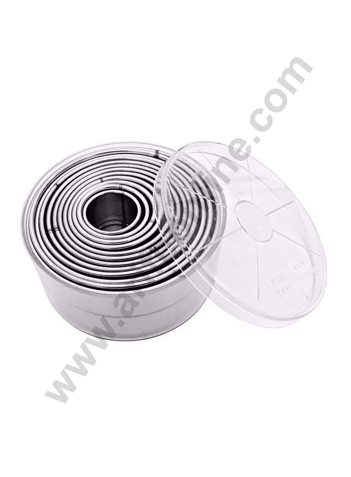 Cake Decor 12 Pcs Set Round Cookie Biscuit Cutter Circle Pastry Stainless Steel Cake Ring Cutter Set