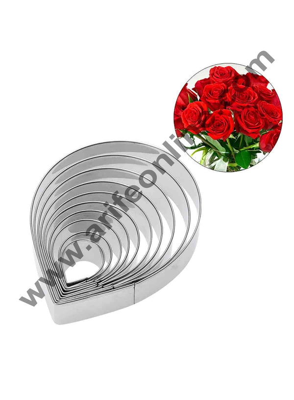 Cake Decor 10 Pcs Rose Petal Cutter Bakeware Mould Biscuit Mould Set Sugar Arts Fondant Cake Decoration Tools