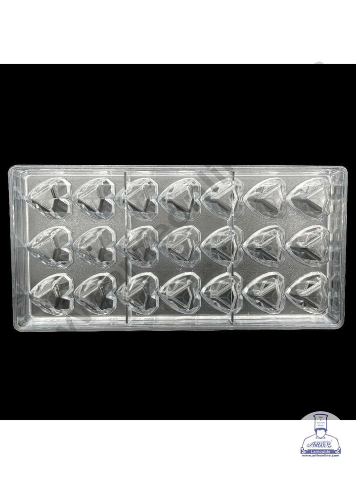 Cake Decor 21 Cavity Pinata Heart Shaped Polycarbonate Chocolate Mould SB-1432