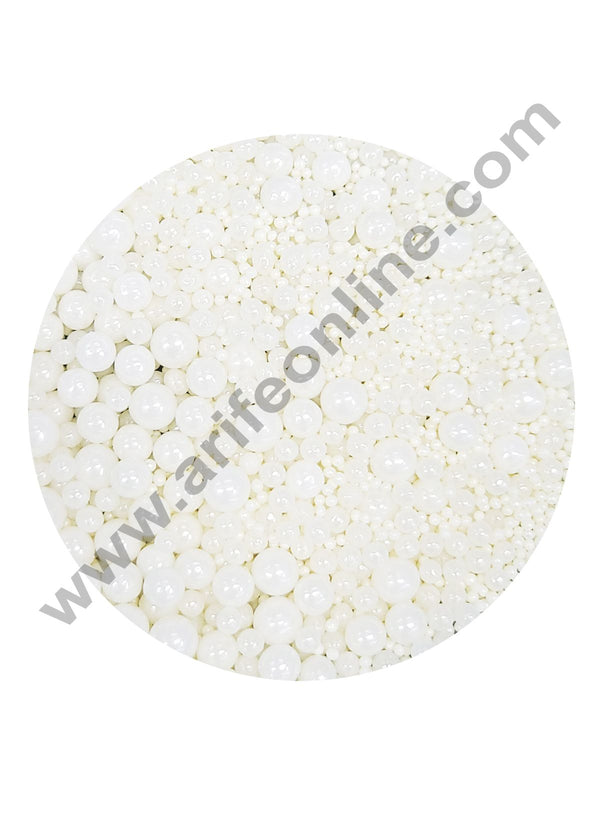 Cake Decor Sugar Candy - Mix Size White Balls Candy