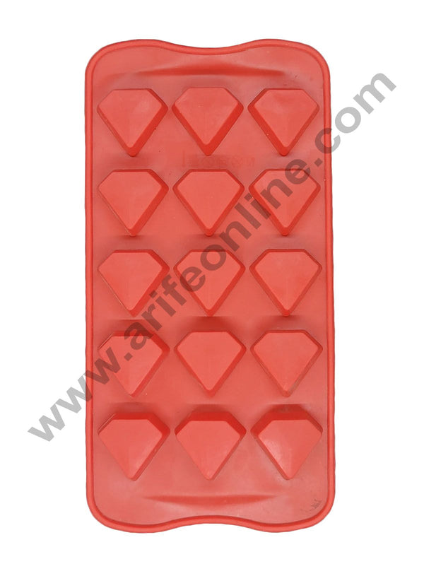 Cake Decor Silicon 15 Cavity Diamond Shape Design Chocolate Mould Ice, Jelly Candy Mould