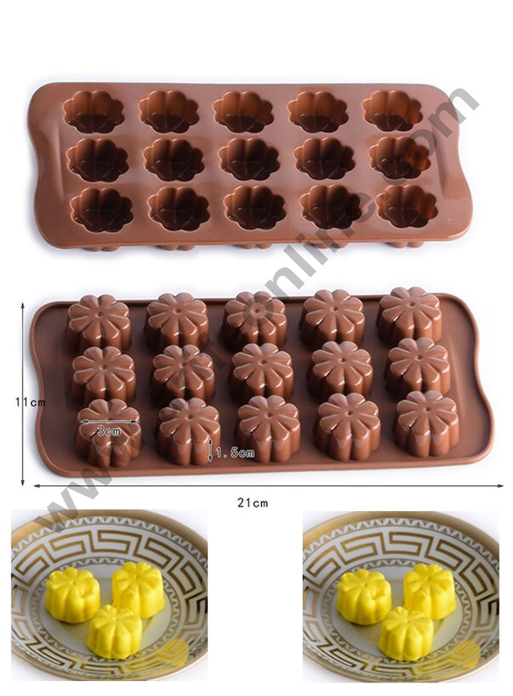 Cake Decor Silicon 15 Cavity Good Luck Heart Shape Design Chocolate Mould Ice, Jelly Candy Mould
