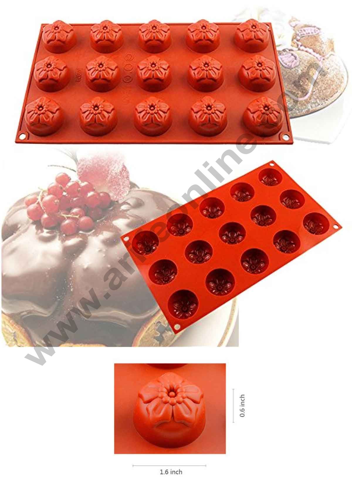 Cake Decor Silicon 15 cavity Flowers Shape Muffin Cupcake Mould – Arife ...