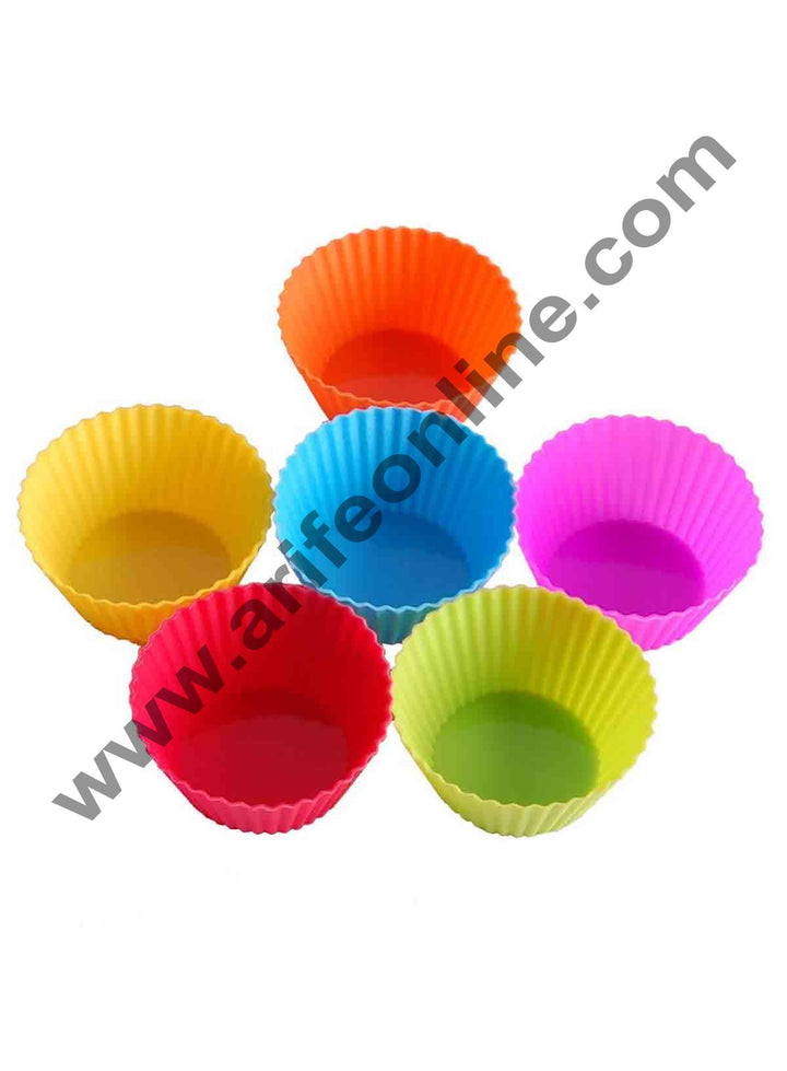 Cake Decor 6Pcs Reusable Silicone Baking Cups Cupcake Liners - Muffin Cups Cake Molds