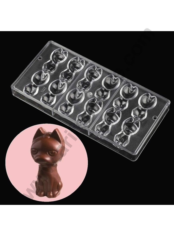 Cake Decor 12 Cavity Cat Shaped Polycarbonate Chocolate Mould SB-1771