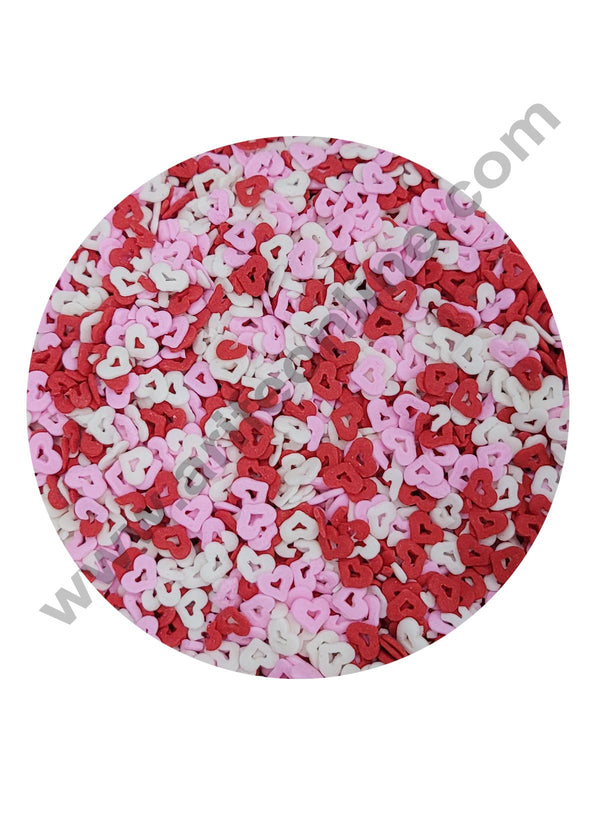 Cake Decor Sugar Candy - Confetti Heart White Red Pink