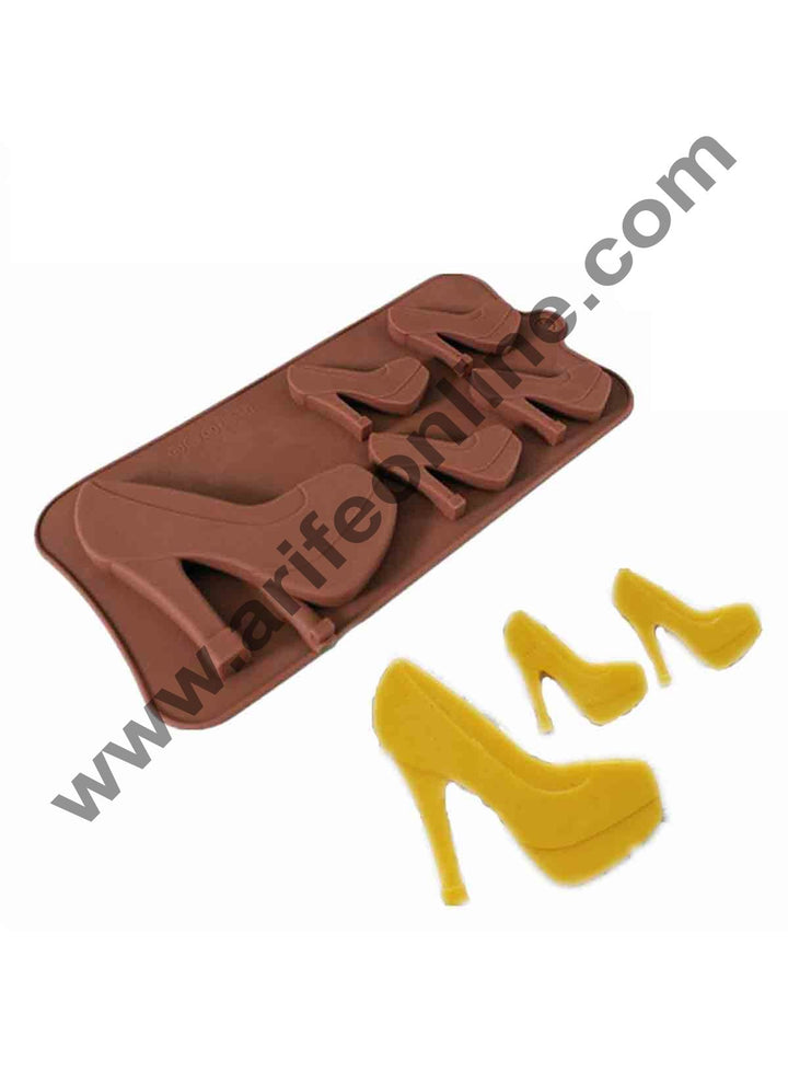 Cake Decor Silicon 5 Cavity Sandal Design Brown Chocolate Mould, Ice Mould, Chocolate Decorating Mould