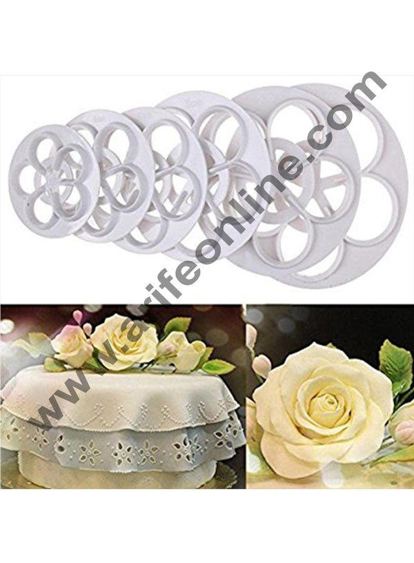 Cake Decor 6 Pcs Set Beautiful Gum Paste Flowers Cake Decorating Cutter Fondant Mold Sugar Tools