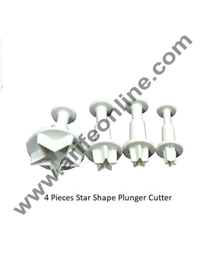 Cake Decor 4Pcs Star Shape Plunger Cutter