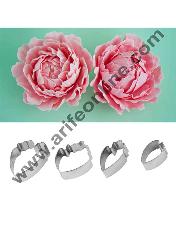 Cake Decor 4 Pcs Peony Petal Shape Cutter Bakeware Mould Biscuit Mould Set Sugar Arts Fondant Cake Decoration Tools