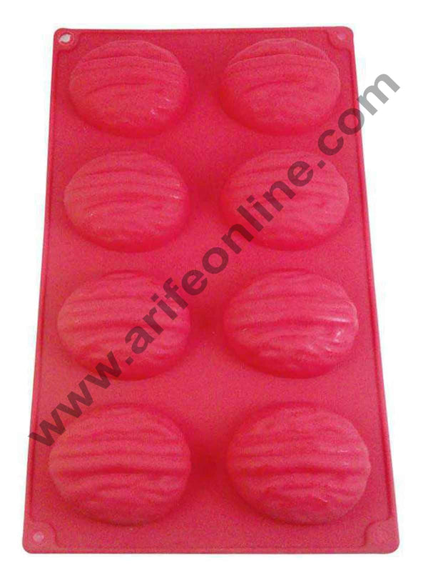 Cake Decor Silicon 8 in 1 Wallnut Shape Muffin Cupcake Mould