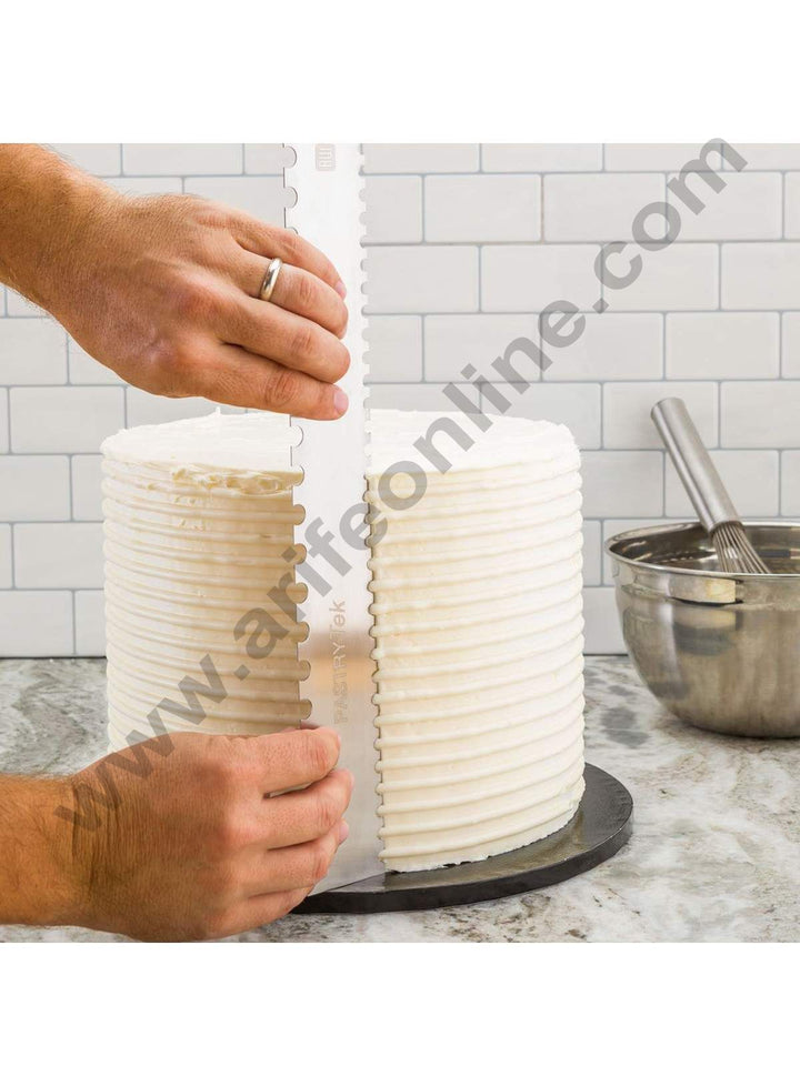 Cake Decor Stainless Steel Comb Medium Semicircle Polisher Scraper Pastry Icing Comb For Cakes For Baking