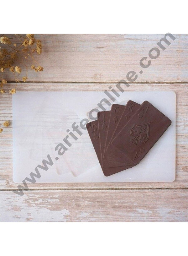Cake Decor Silicon 2 in 1 Pokar Card Shape Chocolate Garnishing Mould Cake Insert Decoration Mould