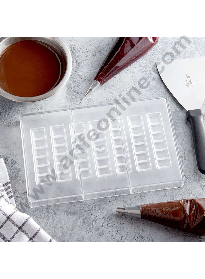 Cake Decor 7 Cavity Bar Shaped Polycarbonate Chocolate Mould SB-2010