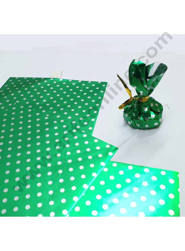 Wrapper Multicolour Cake Decor Dotted Metallic Plastic Chocolate Wrapper, Multicolour