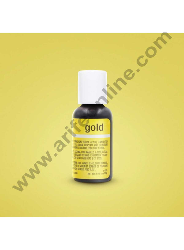 Chefmaster Liqua-Gel Gold .70 oz Food Color (20g)