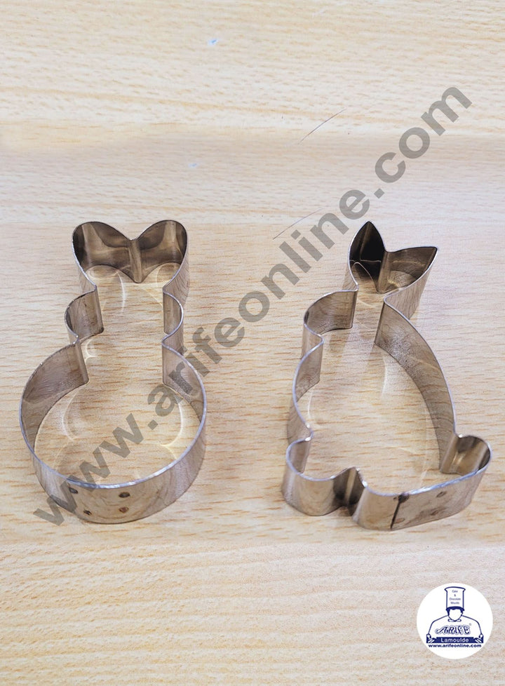 Cake Decor 2 Pcs Easter Bunny Rabbit Shape Stainless Steel Cookie Cutter, Cutter Bakeware Mould Biscuit
