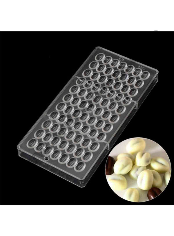 Cake Decor 77 Cavity Coffee Beans Design Polycarbonate Chocolate Mold