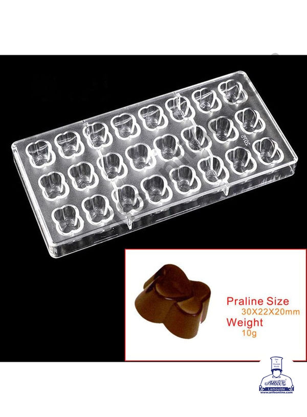 Cake Decor 24 Cavity Double Heart Shaped Polycarbonate Chocolate Mould SB-2075