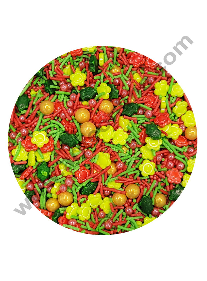 Cake Decor Sugar Candy - Red Green Yellow Mashup Sprinklers and Candy